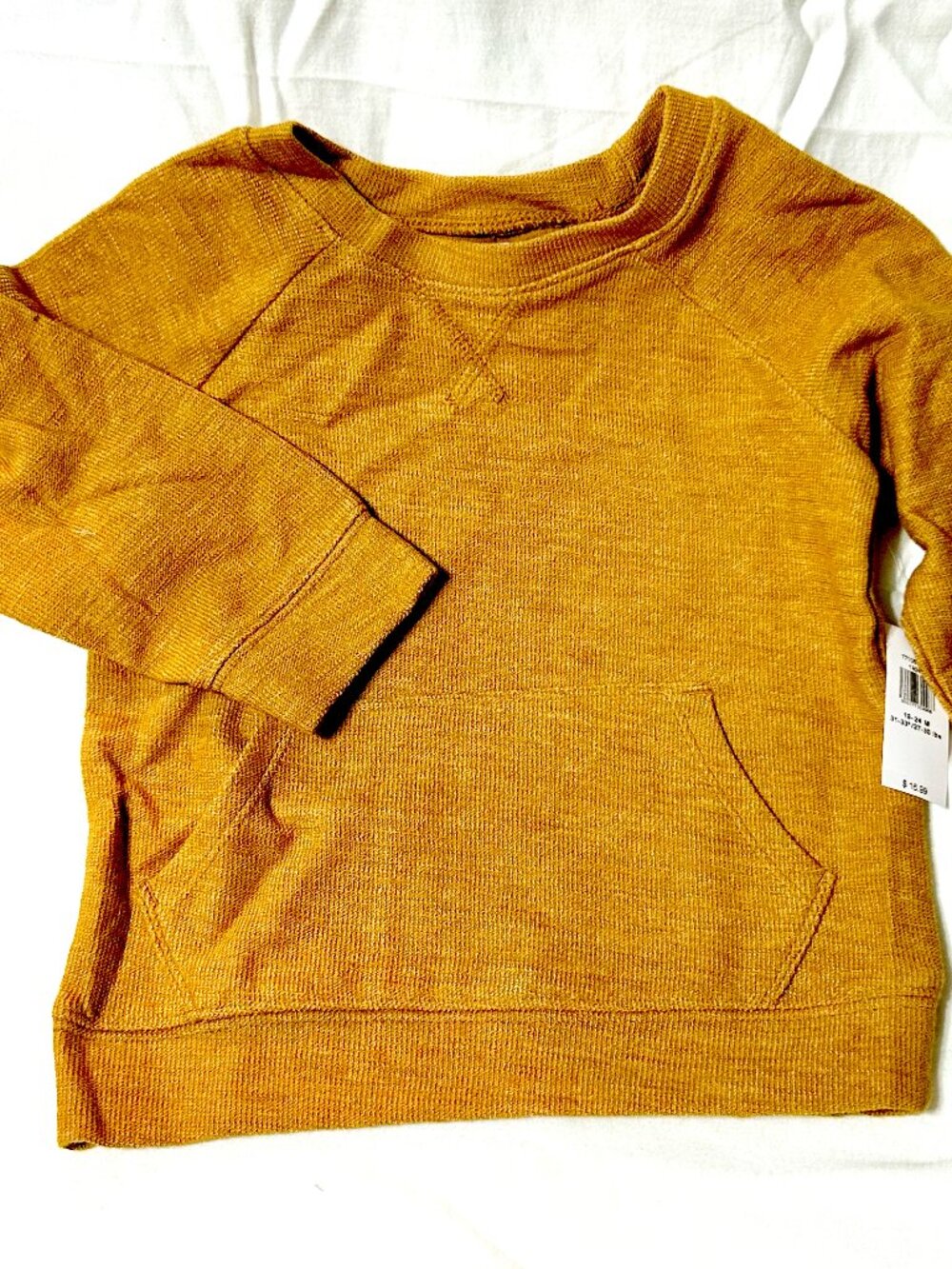 18-24 month Light-weight gold tan mustard yellow sweatshirt New with tag NWT